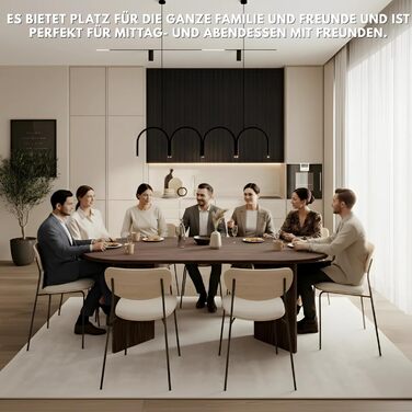 Овальний обідній стіл Selsey OVO, 90 x 204 см Обідній стіл, Кухонний стіл, Горіх Вісконсин