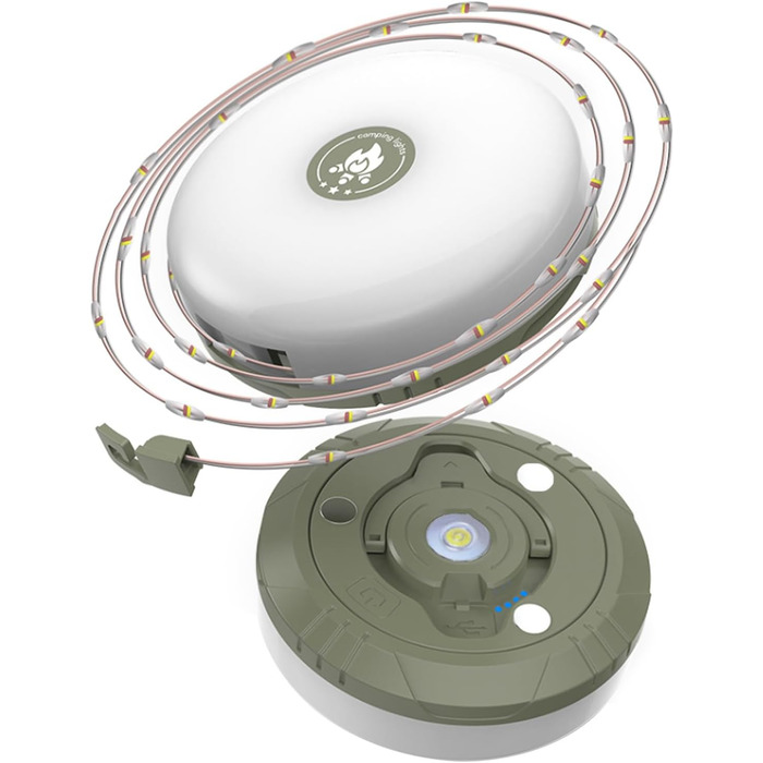 Багатофункціональний портативний кемпінговий ліхтар зі світловою панеллю 10 м, гірлянди для кемпінгу, гірлянди 2-в-1 з USB-акумулятором для зовнішнього використання, міні-підвісний ліхтар для намету для кемпінгу на свіжому повітрі