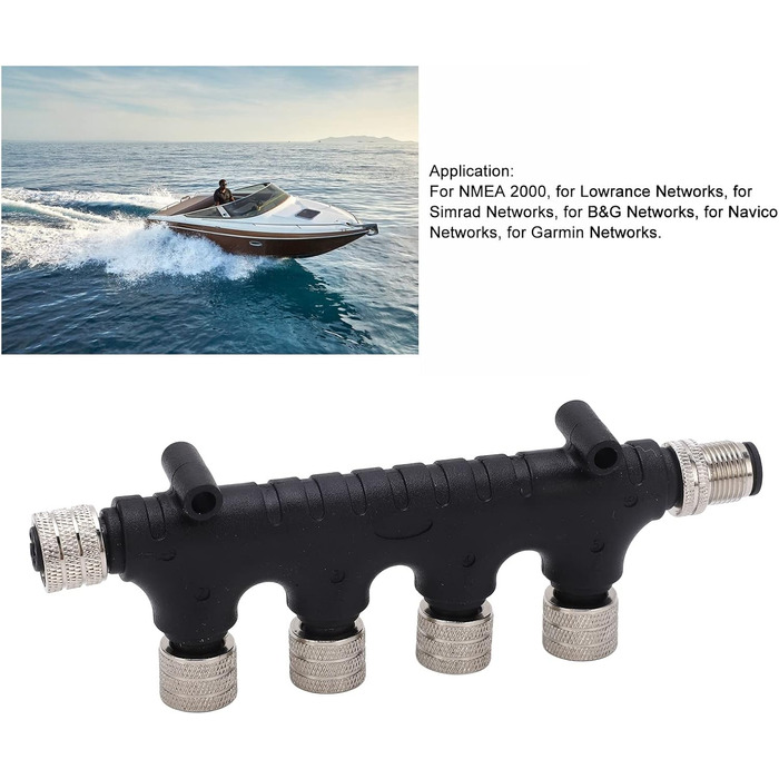 Багатопортовий Т-конектор NMEA 2000, 4-портовий багатопортовий Т-конектор NMEA 2000, 5-контактний магістральний кабель, 4-портовий багатопортовий T-кінцевий термінал для lowrance мереж