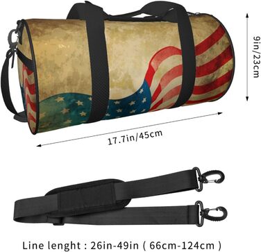 Спортивна сумка, дорожня сумка, вінтажний стиль, з принтом американського прапора, сумка на нічліг, чорна, універсальний розмір, сумка для подорожей