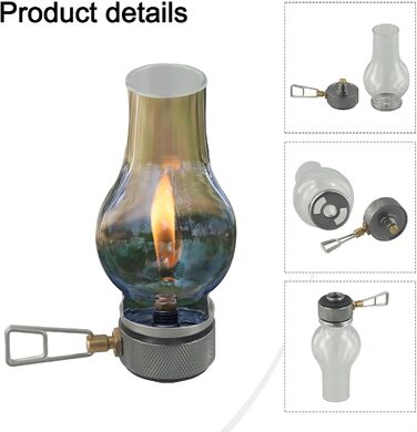 Газові ліхтарі для кемпінгу, регульована яскравість, кемпінговий ліхтар, портативна лампочка для кемпінгу, дому, ремонту автомобіля (газова лампа), 3