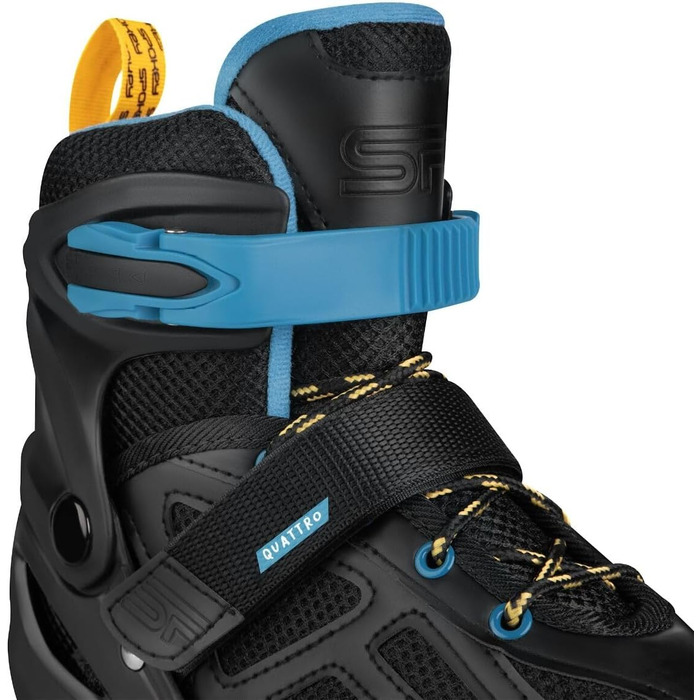 Набір SPOKEY Quattro 4-в-1 Роликові ковзани/Роликові ковзани/Трискейти/Ковзани для льоду, РЕГУЛЬОВАНІ для дітей та підлітків Роликові ковзани, що трансформуються в роликові Розміри 30-33, 34-37, 38-41 Чорний/Синій 34-37