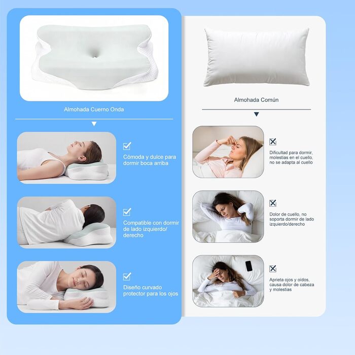 Подушка з піни з ефектом пам&39яті, подушка для підтримки шиї, ергономічна подушка для сну на боці, регульована по висоті, подушка для голови, підходить для сну на боці, спині та животі (62x410/8 см)