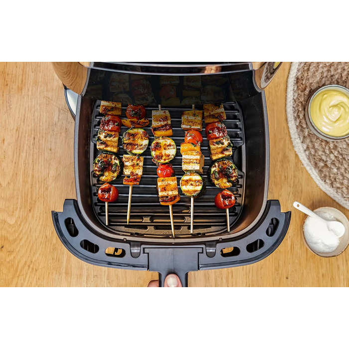 Аерофритюрниця Tefal EY8018 Easy Fry & Grill XXL 2-в-1 Аерофритюрниця та гриль Вставка Flexcook для 2 страв одночасно Здорова фритюрниця без олії енергозберігаючі 8 програм 8 осіб