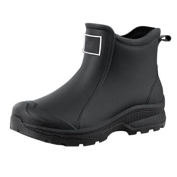 Чоловічі гумові чоботи, водне взуття, верхній одяг, гумове взуття для студентів, повсякденне модне взуття, все для роботи на свіжому повітрі, риболовлі, автомийки, кухні, не бахіли, гумові черевики, високі черевики для чоловіків, розмір 42 EU, чорний