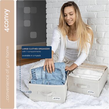 Організатор для штанів XXL - Міцна коробка для зберігання з великими відділеннями - Складана система організації гардеробу - Організатор для шафи