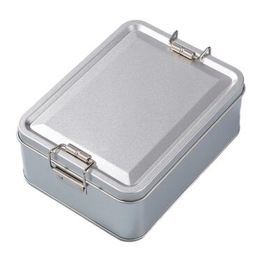 Металева коробка для зберігання прямокутна банка з білого металу з надійною кришкою, герметичні багатоцільові контейнери для кави, чаю, прикрас, цукерок, шоколаду для кухні, комори, сріблястого кольору