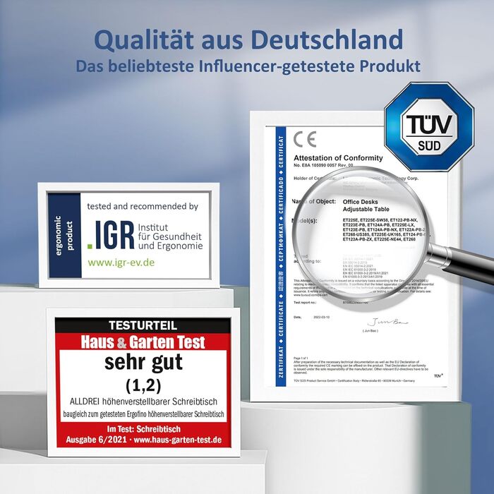 Рама столу ALLDREI з регулюванням висоти з 2 двигунами, порт типу C, електричне безступеневе регулювання висоти, з 4 елементами керування пам&39яттю, 2-рівнева телескопічна (чорна)