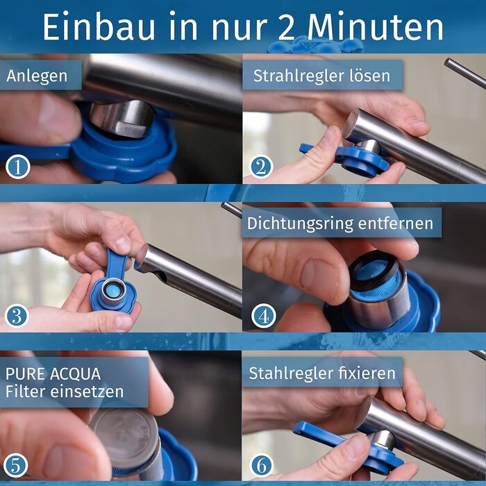 Фільтр для води Kfner Care PURE ACQUA, 2 шт. - підходить для аератора M 22 / M 24 - для чистої води з-під крана