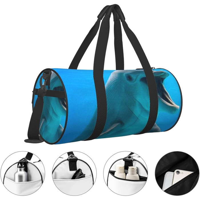 Дорожня сумка Щасливий Дельфін великої місткості, легка та міцна, ідеальний подарунок для подорожей, відпустки, ділових поїздок та іншого, Щасливий Дельфін, універсальний розмір