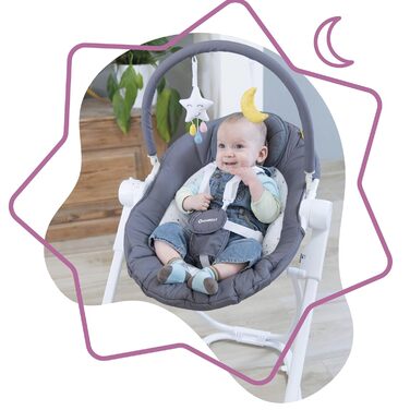 Дитяче крісло-батут і стільчик для годування, 5-позиційне регулювання висоти, можна використовувати з народження