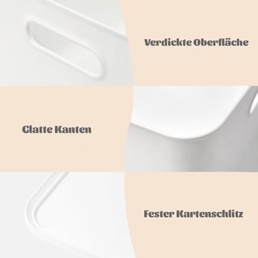 Л 25 л, 6 великих пластикових білих контейнерів для зберігання, кошики, скриня для іграшок з кришкою та ручкою, контейнер-органайзер для дітей, дитячої кімнати, полиць, ігрової кімнати, спальні, офісу, шафи, дому (4XL 2 л), білий колір, 4 XL 2 л, 12