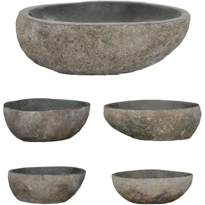 Умивальник річковий камінь овальний 29–38 см — натуральний камінь, ручна робота