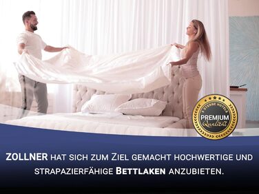 Льняна простирадла або ковдра ZOLLNER на літо - Виготовлена з чистої бавовни - 290x300 см Біла - Без гумки - Готельна якість Біла 290 x 300 см