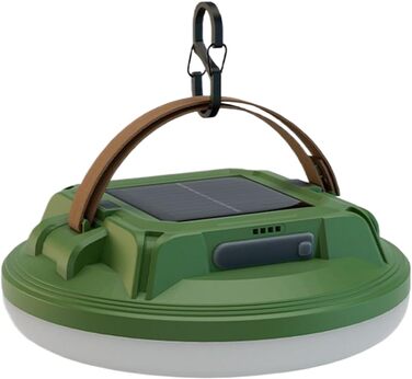 Сонячна лампа - світлодіодна лампа з 4 режимами та акумуляторною батареєю Ліхтар-акумулятор для кемпінгу - для піших прогулянок, походів, нічної риболовлі, виживання та відключення електроенергії вдома. Зелений