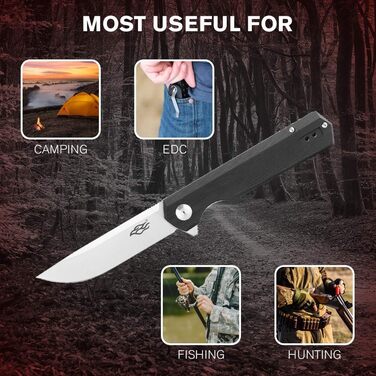 Складаний ніж Лезо зі сталі D2 Рукоятка з вуглецевого волокна з кліпсою Гострий одноручний ніж з піхвами та шарикопідшипником Кемп