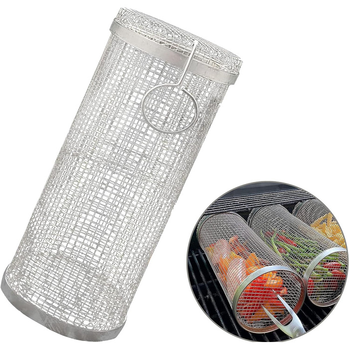 Кошик для гриля з нержавіючої сталі Bestargot Camping 304, Кошик для гриля для духовки Hobo Cooker, Відкритий кошик для барбекю ,