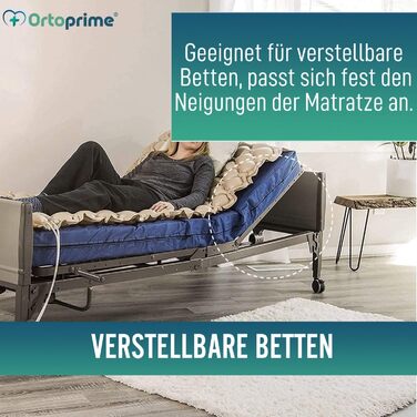 Протипролежневий матрац OrtoPrime зі змінним тиском - 200x90x7 см - Включаючи компресор Silence Comfort - Матрац для ліжок для догляду проти пролежнів