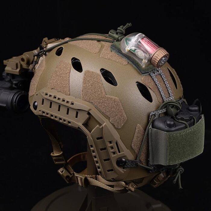 Підсумок для батареї тактичного шолома NVG, підсумок для батареї страйкбольного шолома з кріпленням на липучці та петлі для системи утримання батареї PVS31, армійський зелений