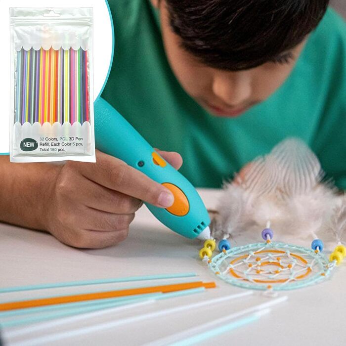 Заправки для нитки 3D-ручки, заправки для ручок 3-Doodler Pen 2,5 мм, 160 шт. Заправки для ручок для 3D-друку для дітей, заправки для 3-doodler Starter Pen для аксесуарів для 3-doodler Pen