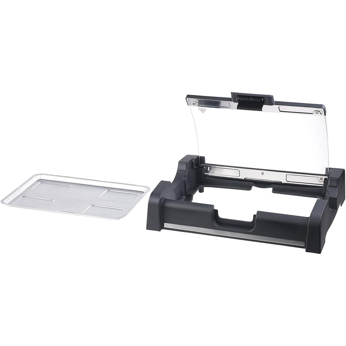 Електричний гриль Rosenstein & Shne Настільний гриль зі скляною кришкою, пластина для гриля з керамічним покриттям, 1 650 Вт (елек