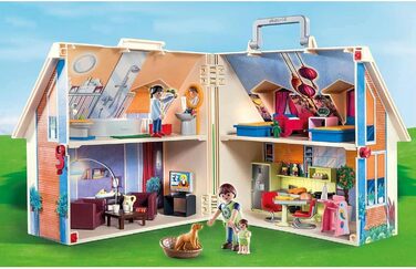 Ляльковий будиночок Іграшка для дітей віком від 4 років Ляльковий будиночок з ручкою, який можна взяти з собою 70985