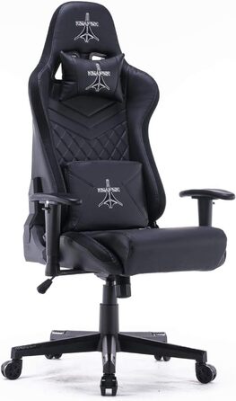 Професійне ігрове крісло Reaper з інтегрованою технологією RGB LED, регульованою спинкою, різнокольоровими світлодіодними профілями з широким вибором кольорів (чорне)