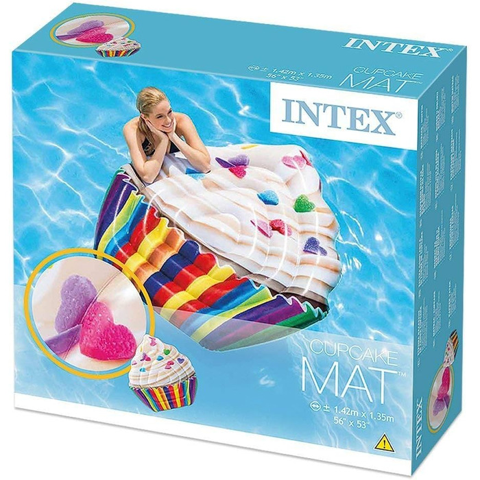 Матрац Intex 58770 з принтом Реалістичний кекс, 142 х 135 см