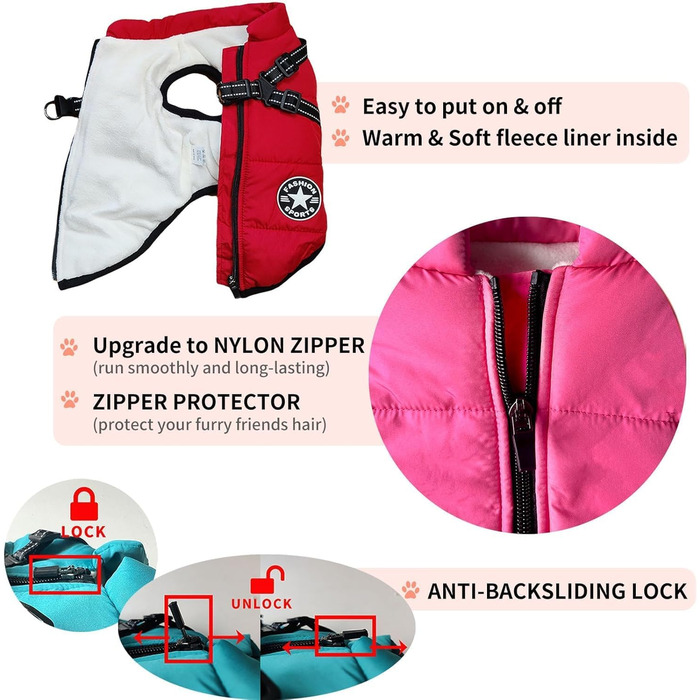 Водонепроникне пальто для собак Надзвичайно водонепроникна зимова куртка для собак зі світловідбивачами, безрукавний жилет на підкладці, вбудований шлей, ідеально підходить для холодних днів (зелений розмір XXL)