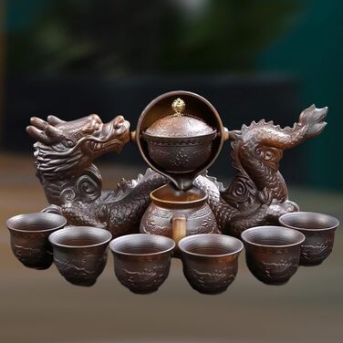 Напівавтоматичний набір для чайної церемонії Кунг-Фу з поворотним механізмом для декорування чайного столу