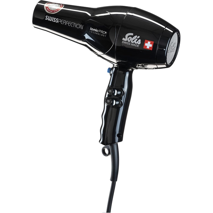 Іонний фен з технологією ionicPRO професійне сушіння та укладка обертовий на 360 кабель у комплекті насадка-концентратор чорний, 360 ionicPRO 440