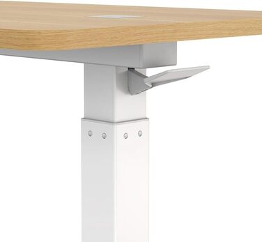 Бічний столик Spacetronik з регульованою висотою, мобільний журнальний столик з прихованими колесами, столик для ноутбука з ручним регулюванням висоти 66106 см, тумбочка для дивана, ліжко (білий/дерево, 80x45 см) білий/дерево 80x45 см