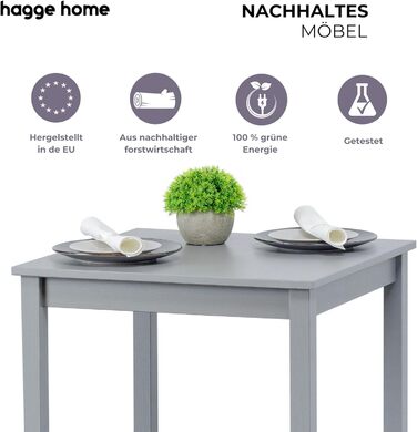 Скандинавський дерев&39яний стіл 68 x 68 см, обідній стіл, кухонний стіл, письмовий стіл, обідній стіл, стіл для домашнього офісу, стіл для дитячої кімнати, обідні столи, стіл для вітальні, стіл для навчання, маленький, сірий, 68 x 68 x 75 см