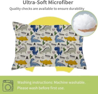 Дитяча подушка з наволочкою - м'яка дитяча подушка з органічної бавовни для сну - Дихаюча постільна білизна Дитяча подушка - Дитяч