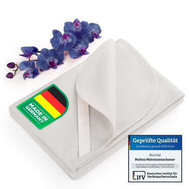 Наматрацник Blumtal Premium Molton 160x200 см 100 бавовна - сертифікований Oeko-Tex. Наматрацник Molton 160x200 см - Наматрацник 160x200 - Безшумний та повітропроникний - Підкладка під матрац 160x200 160 x 200 см - Білий