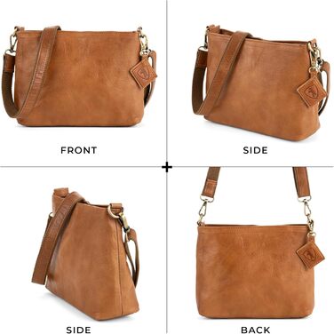 Вінтажна сумка через плече Marbella S, шкіряна сумка через плече середнього розміру, сумочка для жінок - коричневий коричневий S