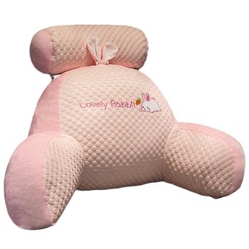 Подушка для читання з підлокітниками для ліжка, подушка для спини, подушка для підтримки попереку, знімна подушка для дивана та ночі, подушка для рук для відпочинку, перегляду телевізора, гри, роботи 70x50 см Рожева