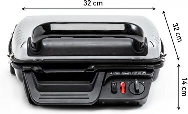Контактний гриль 2-в-1 Tefal GC3050 сендвічниця та настільний гриль/BBQ, подвійна антипригарна поверхня, регульований термостат, 2000 Вт, 32 x 32 x 14 см