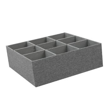 Органайзер для краваток, складний нетканий органайзер з 9 відділеннями для ременів, краваток, шкарпеток, спідньої білизни в шафі (СІРИЙ)