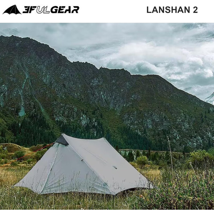 Або 2 особи, 3/4 сезону, водонепроникний професійний туристичний намет, 15D Professional Camping Tent 2 особи - хакі, 3F UL Gear Lanshan Ultralight Camping Tent, 1