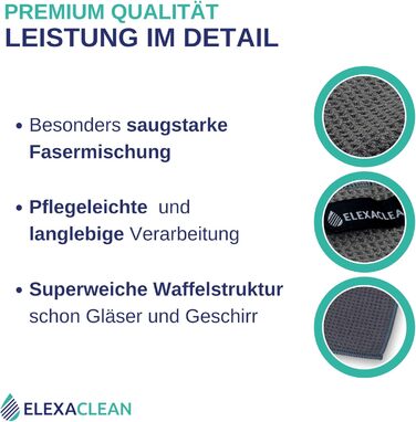 Кухонні рушники ELEXACLEAN (набір з 3 шт. , 68x42 см, антрацит/темно-сірий) М'які кухонні рушники з мікрофібри, вафельні рушники Кухонні рушники Антрацит / темно-сірий 68x42 см (3 шт. в упаковці)