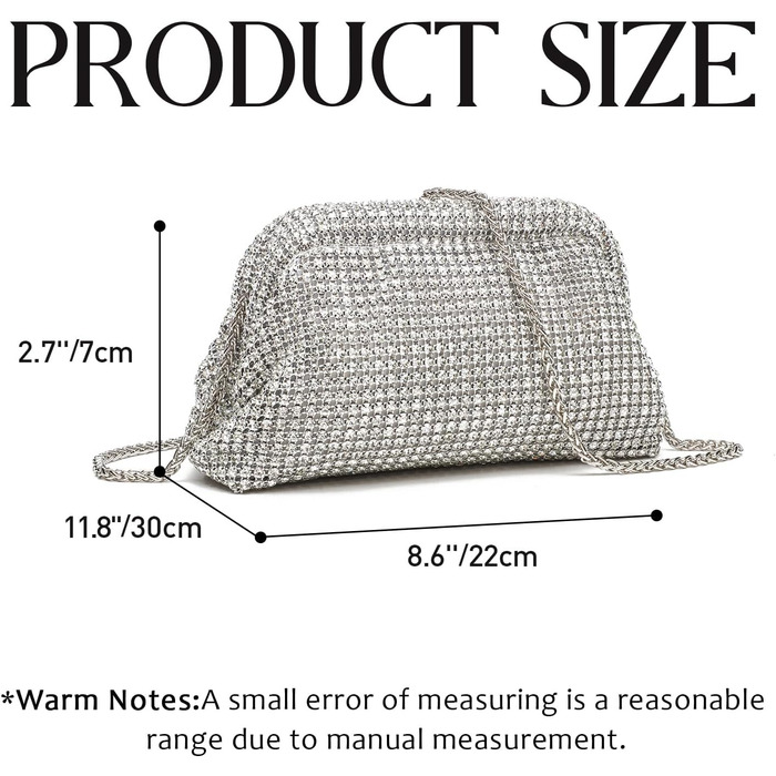 Блискуче клатч-слюда для жінок, сяюча вечірня сумочка з діамантовими пухнастими кульками для вечірок та весіль, світле срібло