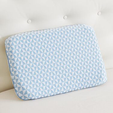 Ультратонка плоска подушка з піни з ефектом пам&39яті - Охолоджувальна подушка для сну на животі зі знімним чохлом, який можна прати, подушка для підтримки шиї для сну на спині та животі, 40x60x6 см Синьо-білий колір 40x60x6 см