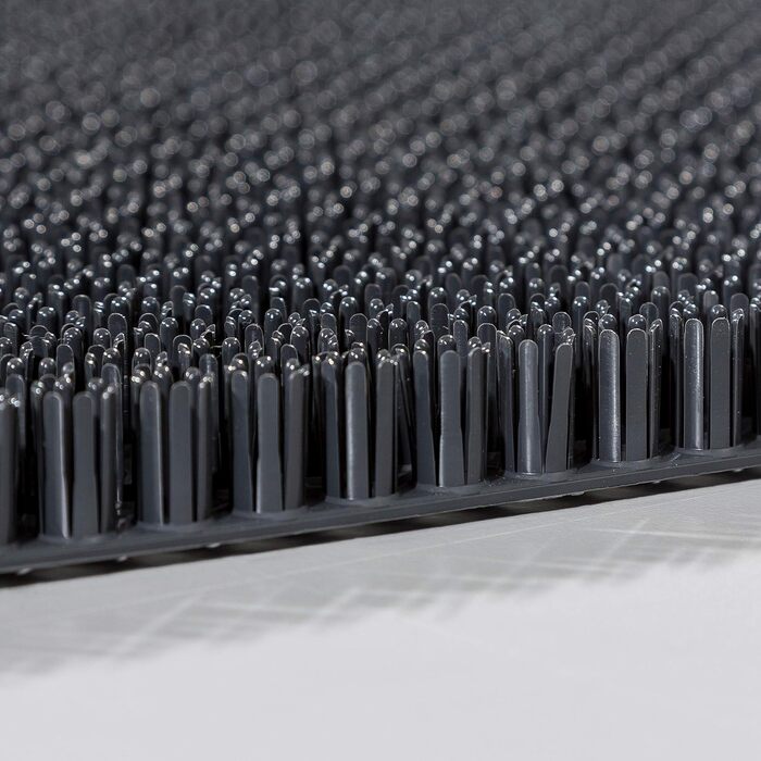 Килимок для садових дверей, стійкий до атмосферних впливів - Антрацит 40 x 60 см - Килимок для вуличного використання, що вловлює бруд - Килимок для дверей, що легко чиститься - Пластикова щетина, висота 1,4 см, 40 x 60 см (прямокутний), антрацит