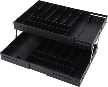 Багаторівневий розширюваний органайзер для столу Naroote, розширюваний органайзер для столу з міцного пластику, багатофункціональний для кухні (ЧОРНИЙ) чорний