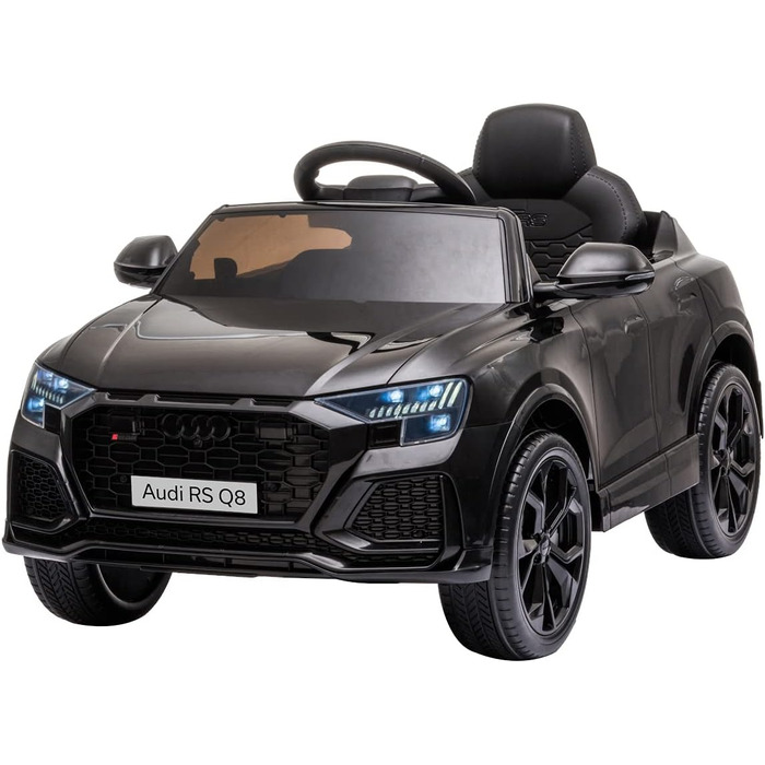 Дитячий автомобіль - Електромобіль Audi RS Q8 - ліцензійний - акумулятор 12V7A та 2 двигуни - 2.4Ghz MP3 шкіра Єва (чорний)