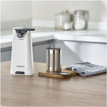 Електричний консервний ніж Kenwood CAP070. A0WH, багатофункціональний кухонний гаджет 3-в-1 із вбудованою точилкою для ножів, відкривачкою для консервів і відкривачкою для пляшок, з намотувачем кабелю, 70 Вт, білий