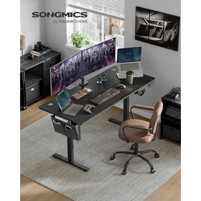 Регульований по висоті письмовий стіл SONGMICS, 160 x 70 см, чорний