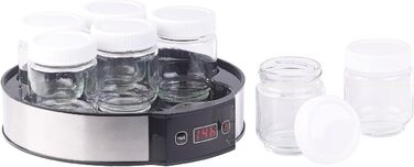 Йогуртниця Rosenstein & Shne йогуртниця з таймером, 7 порційних баночок по 190 мл, 20 Вт (йогуртниця, йогуртниця для дому, машина)