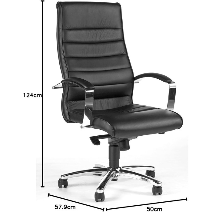 Офісне крісло Topstar Designer, розкішне крісло керівника TD Luxe 10, шкіряне, чорного кольору, 0, чорного кольору